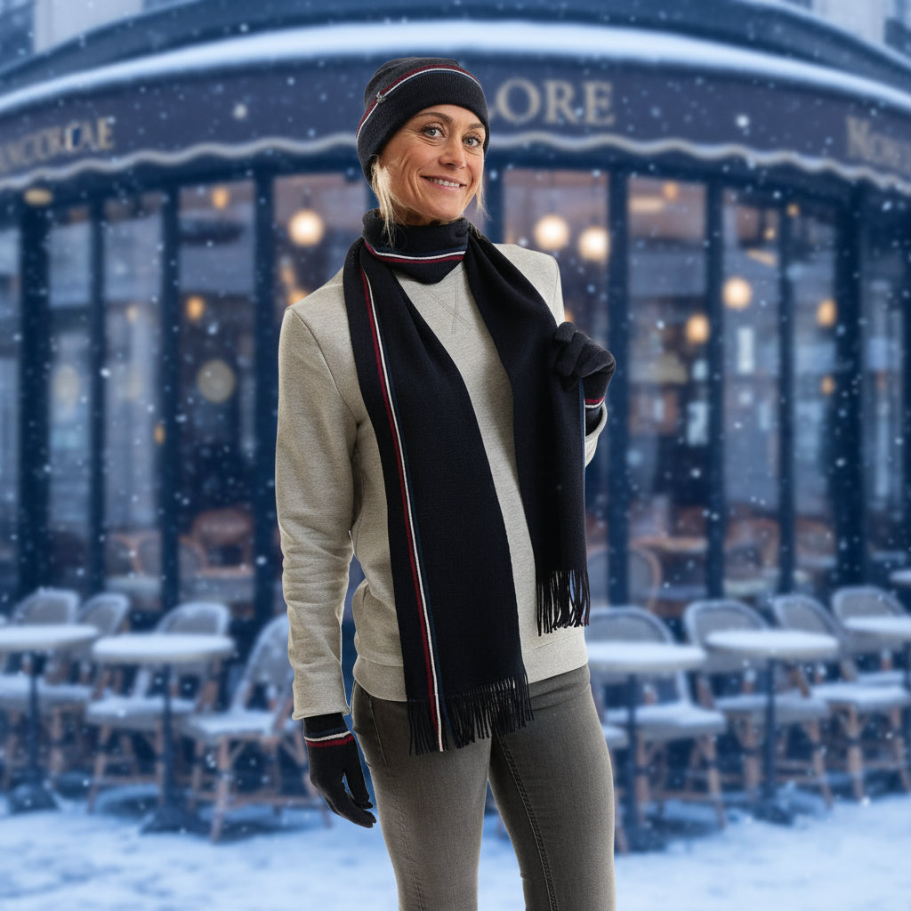 bonnet et écharpe femme en laine et acrylique