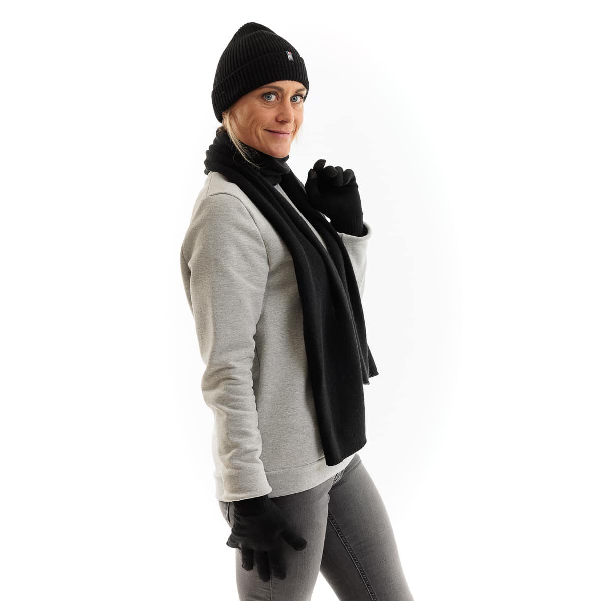 bonnet et écharpe femme en laine mérinos