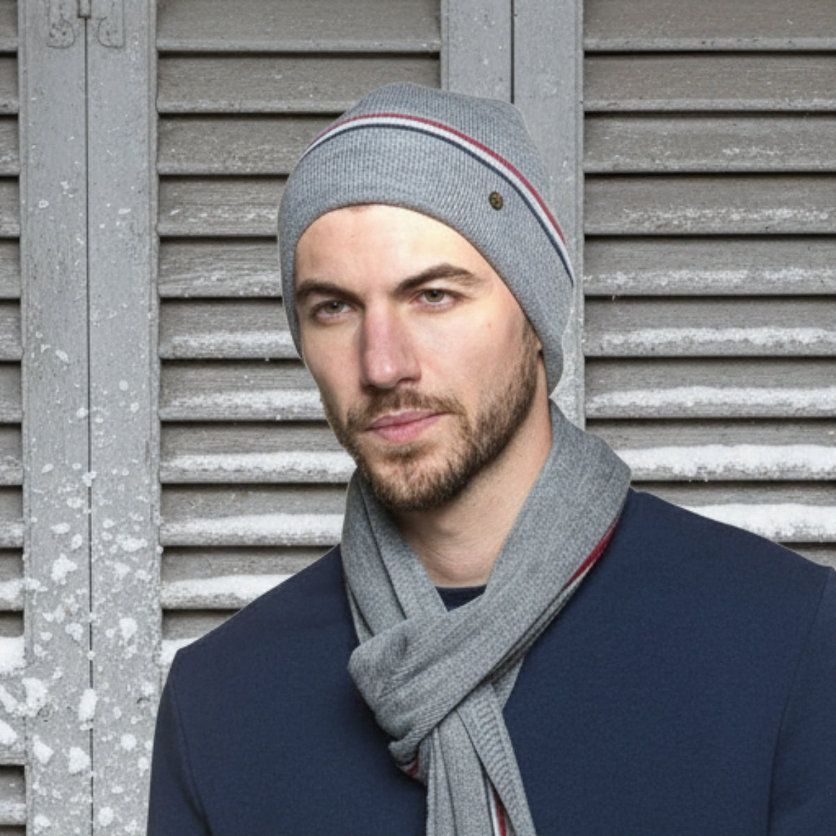 gants hiver homme en laine gris