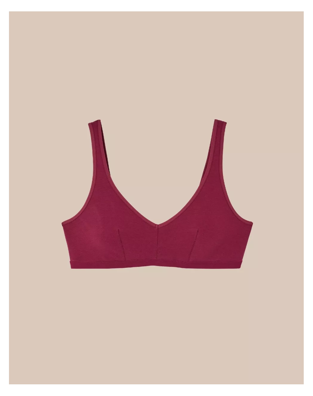 Brassière coton bordeaux à pince