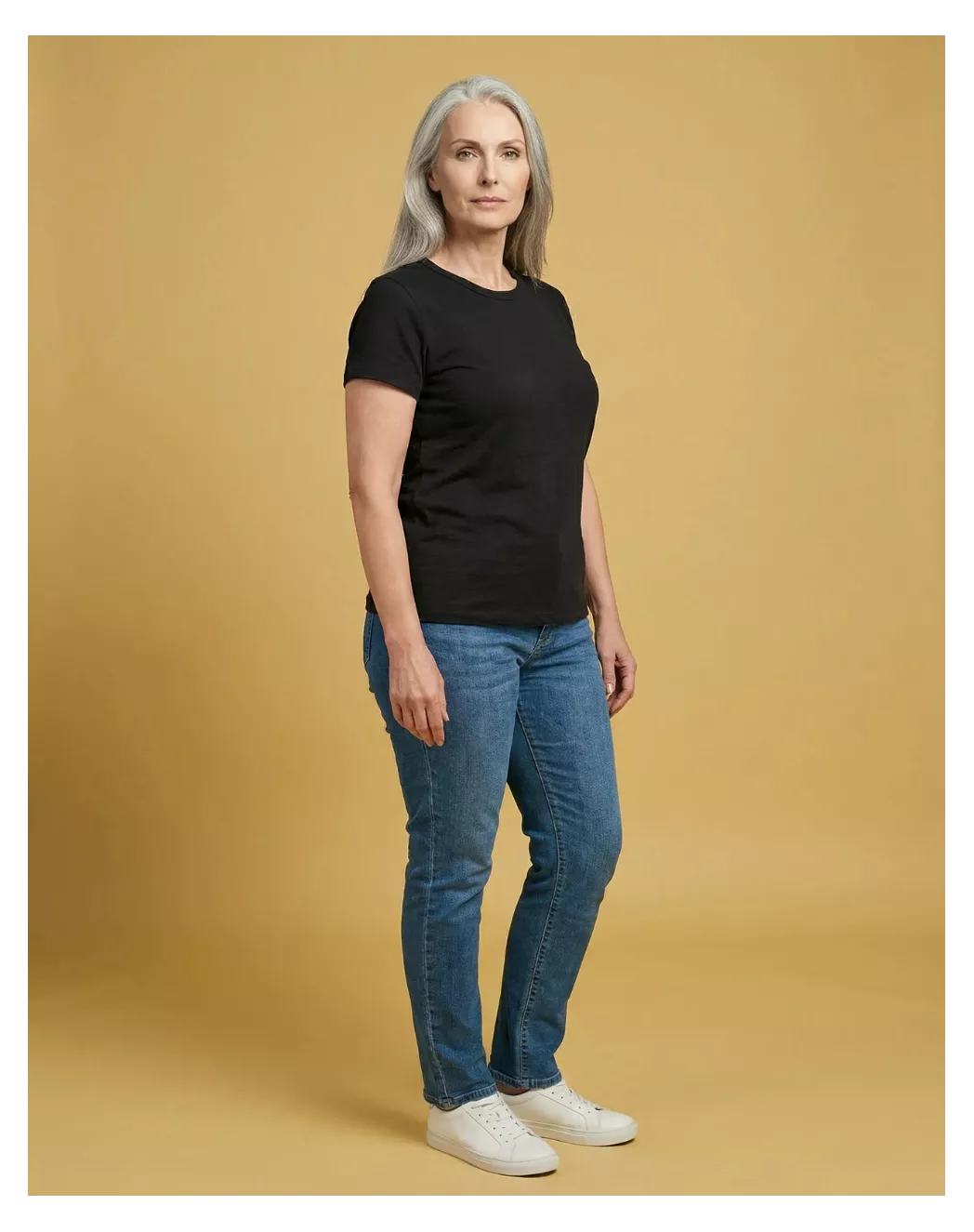 T-shirt en lin femme Noir