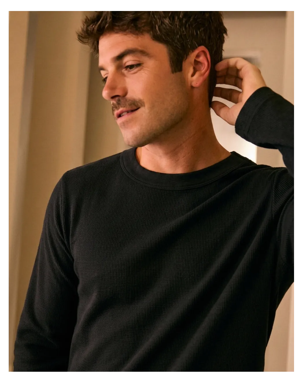 T-shirt manche longue Homme Noir coton bio