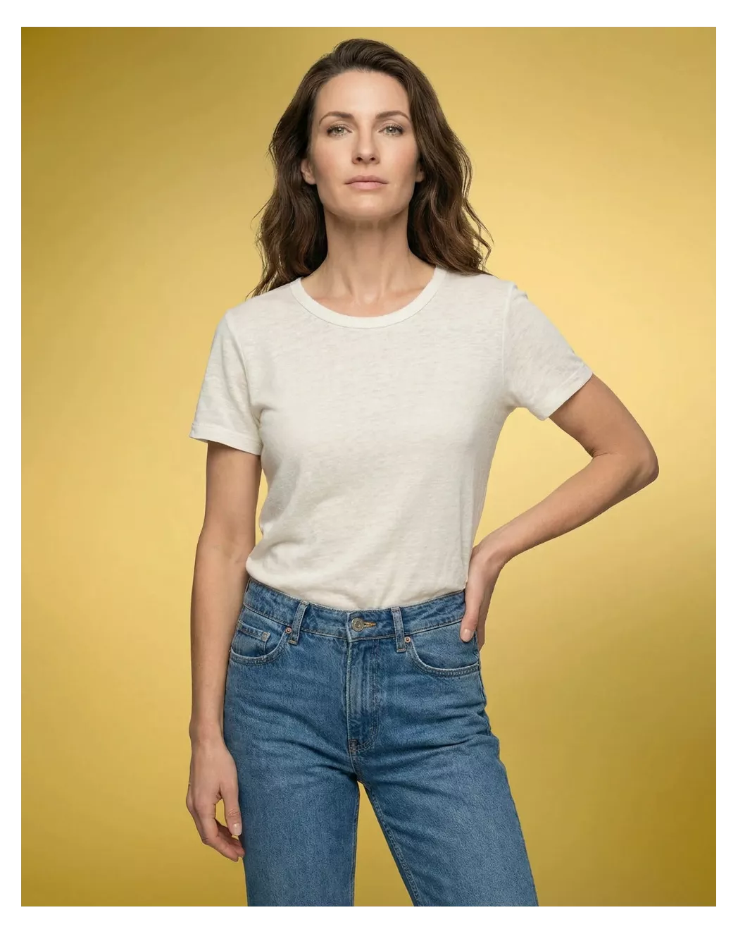 T-shirt en lin femme Ecru