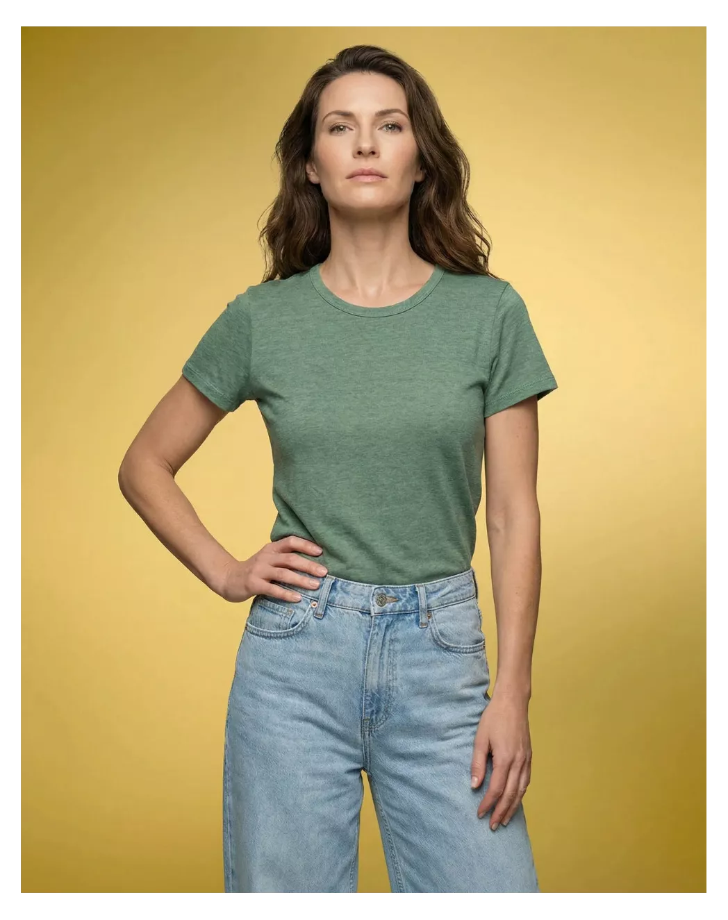 T-shirt en lin femme vert