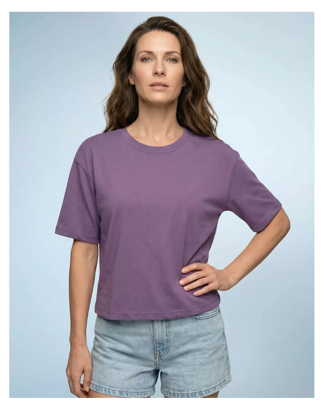 T shirt Oversize femme Orange coton violet