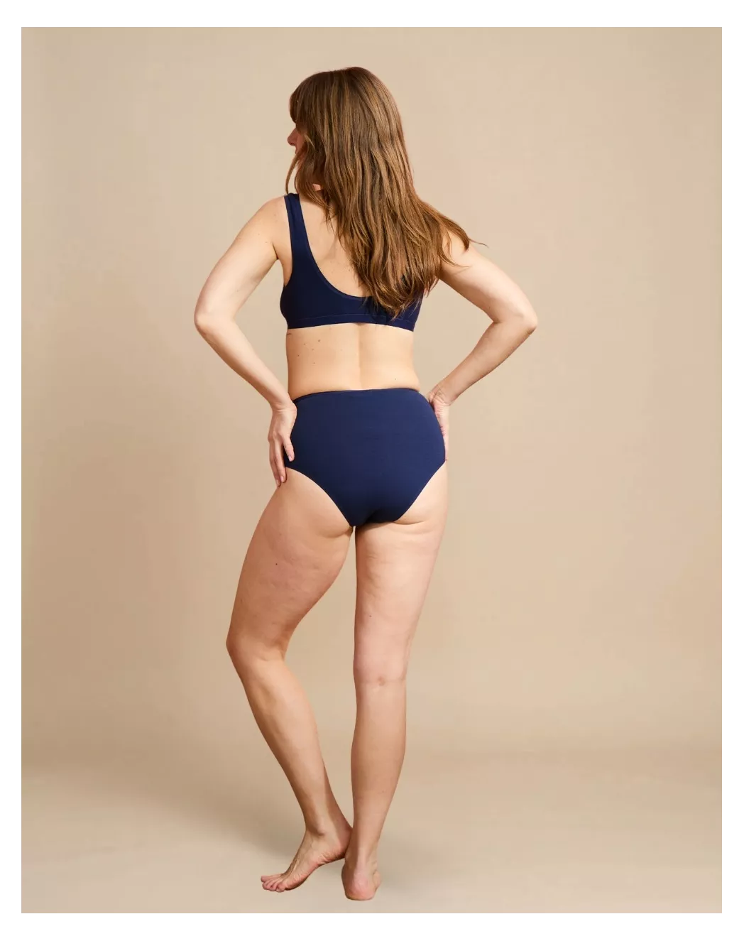 Culotte taille haute Marine