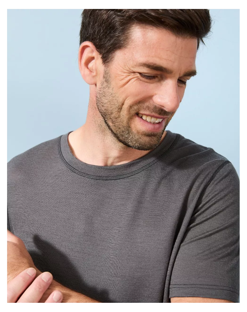 T-shirt laine mérinos Homme Gris