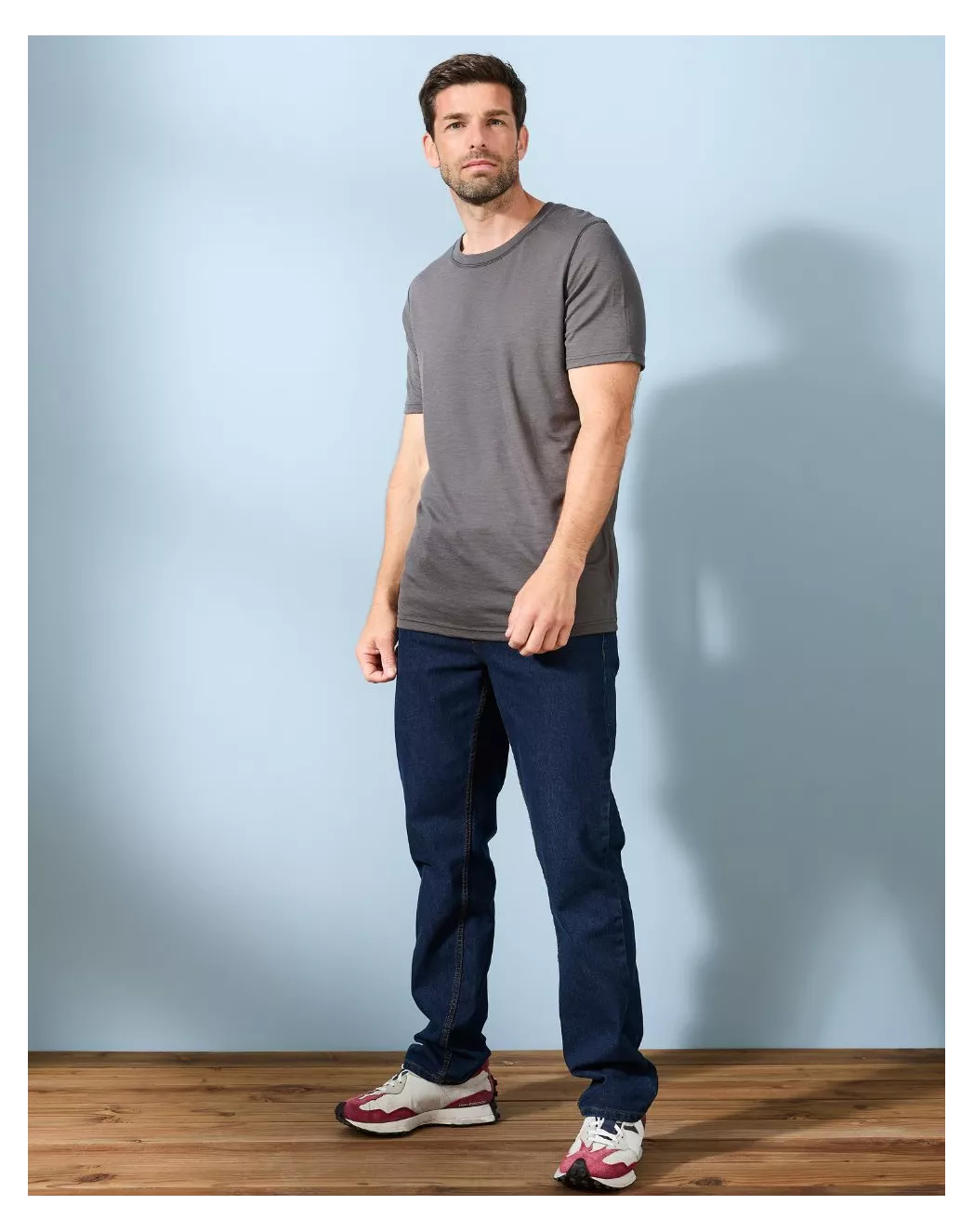 T-shirt laine mérinos Homme Gris