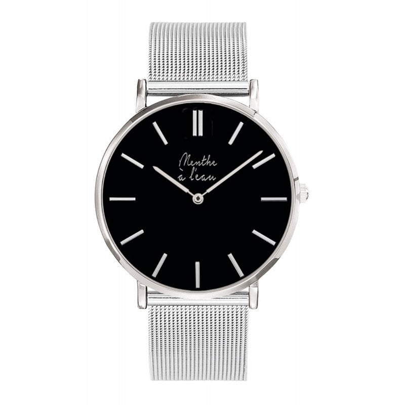 Montre maille Milanaise noir pour homme