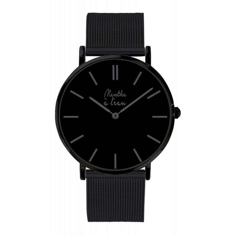 Montre maille Milanaise noire pour homme