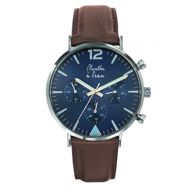 Montre homme bracelet cuir marron