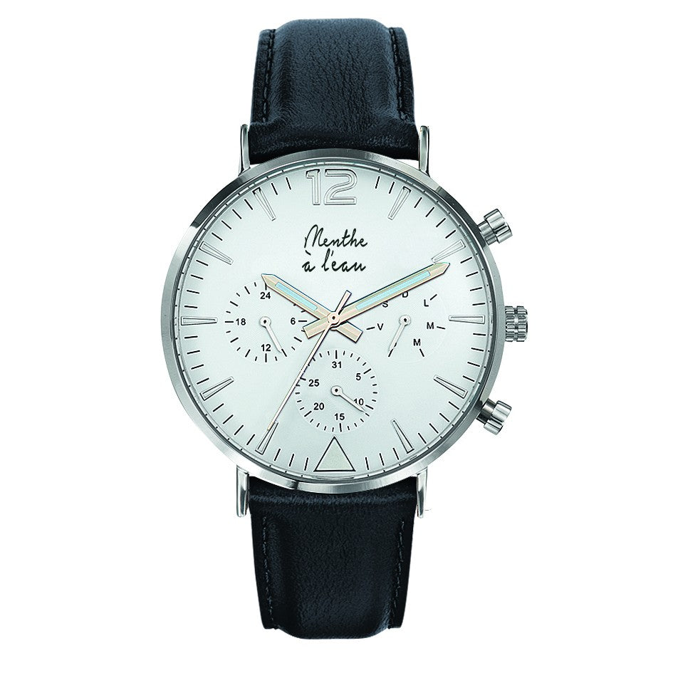 Montre La Précise cuir noir