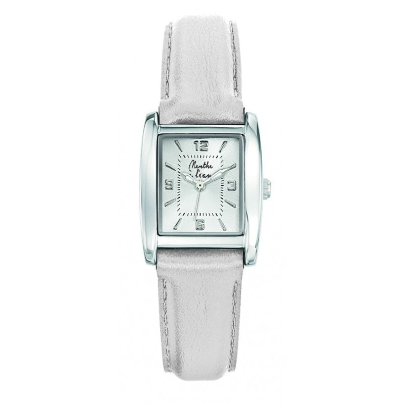 Montre La Rectangle cuir argenté