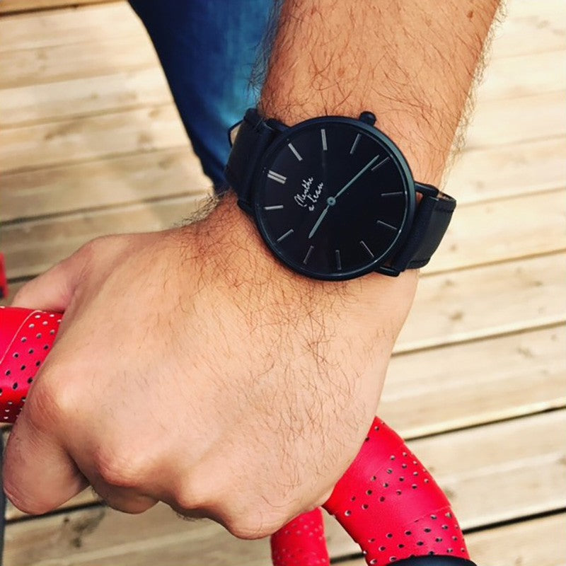 Montre La Véritable cuir noir