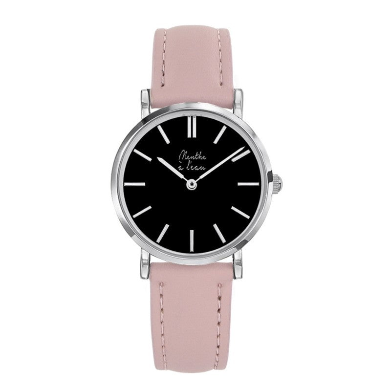 Montre La Véritable cuir rose pastel
