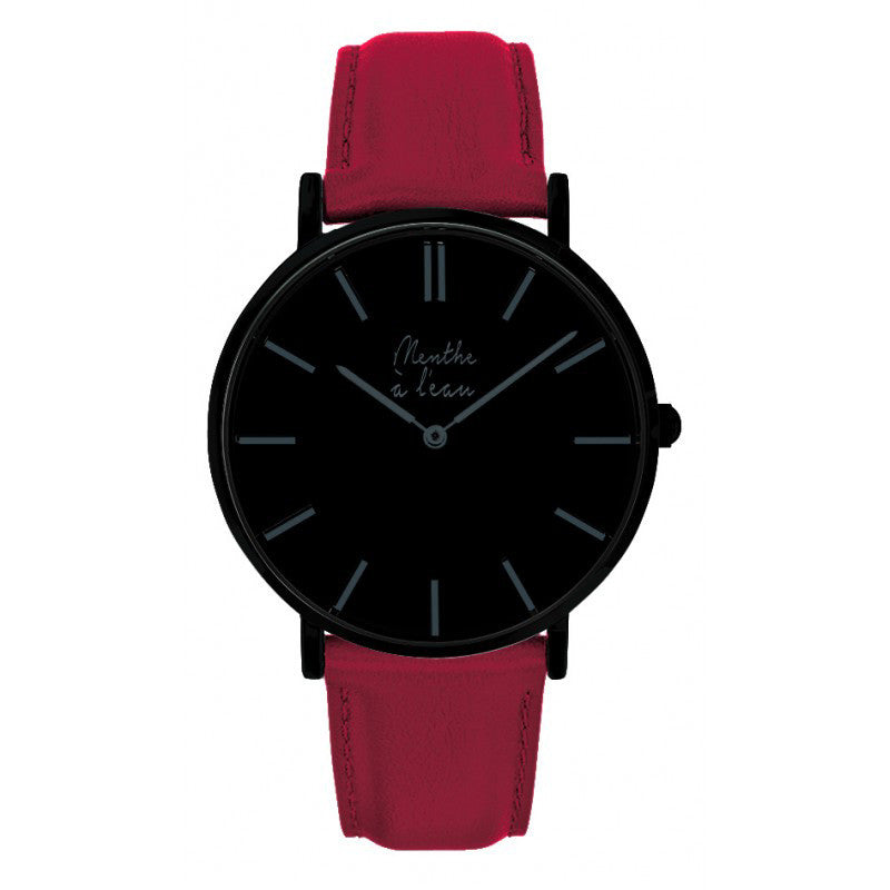 Montre La Véritable cuir rouge