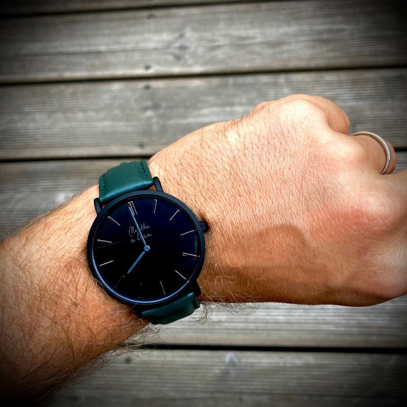 Montre La Véritable cuir vert