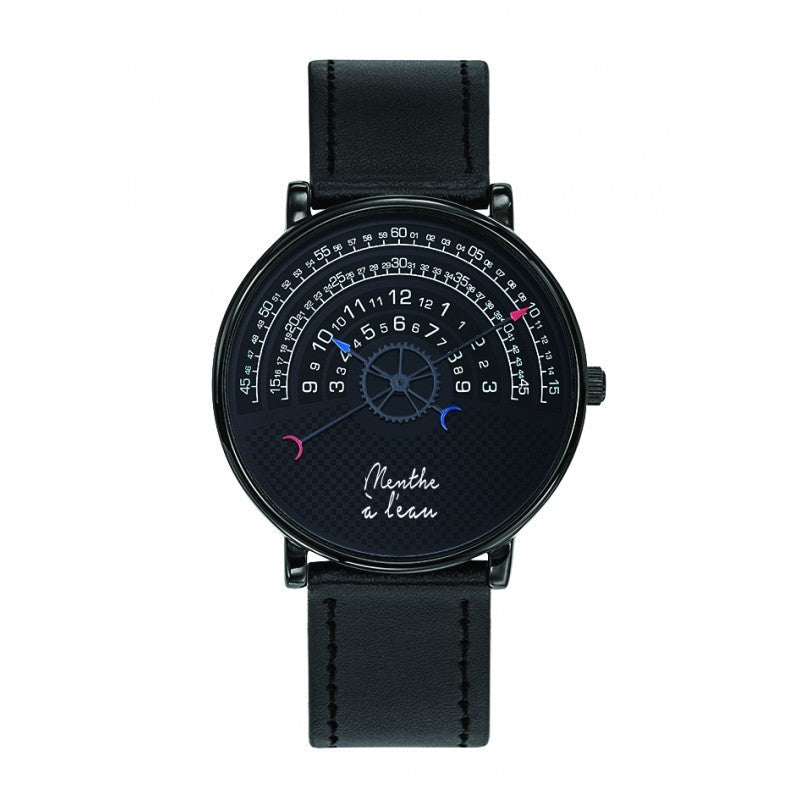 Montre homme bracelet noir cadran noir