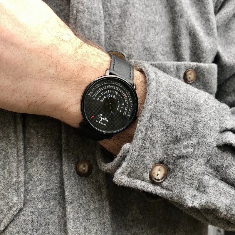 Montre homme bracelet noir cadran noir