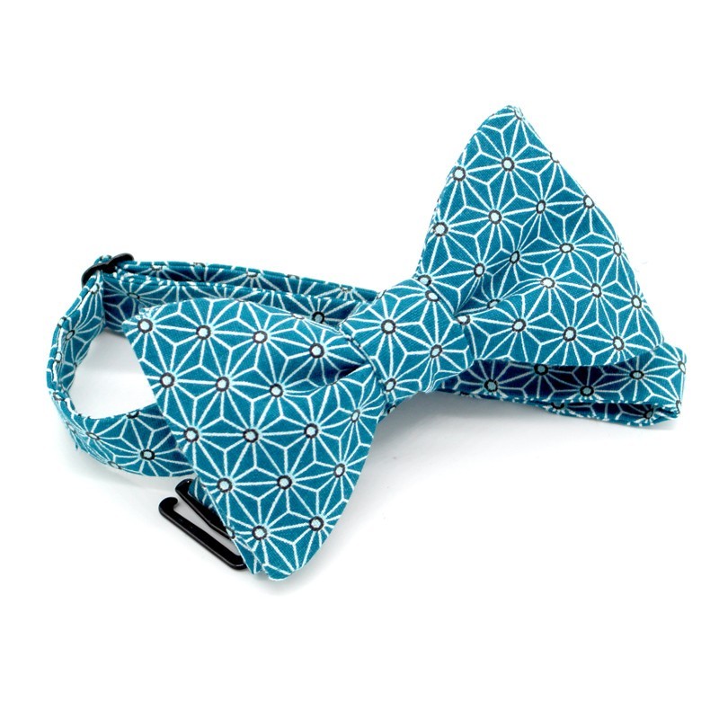 Noeud papillon bleu canard japonais saki