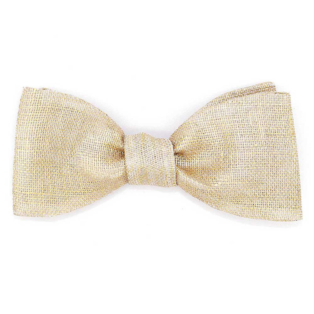 Noeud papillon champagne en lin
