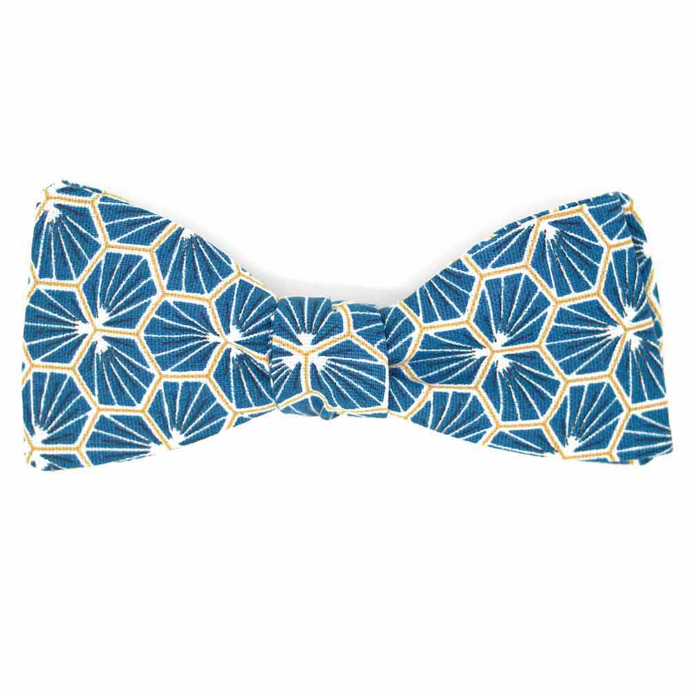 Noeud papillon japonais bleu petrole