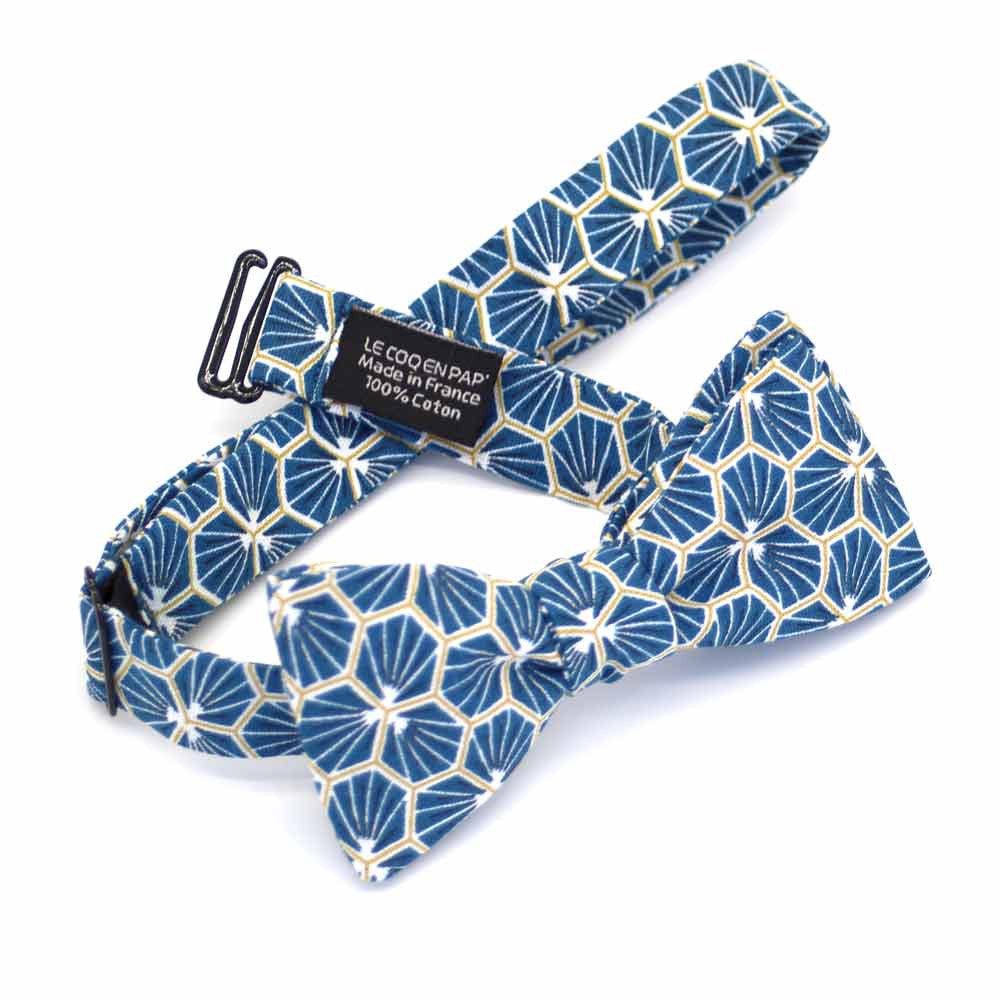 Noeud papillon japonais bleu petrole