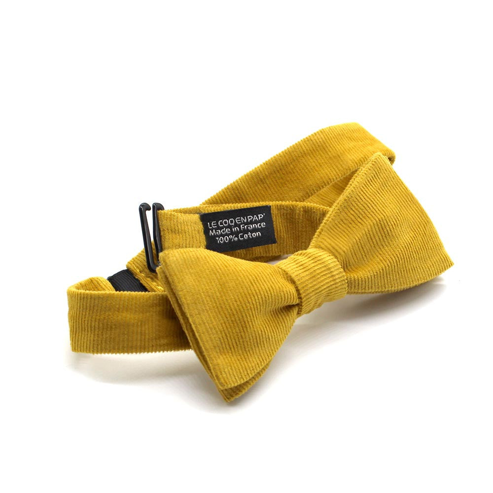 Noeud papillon jaune uni velours