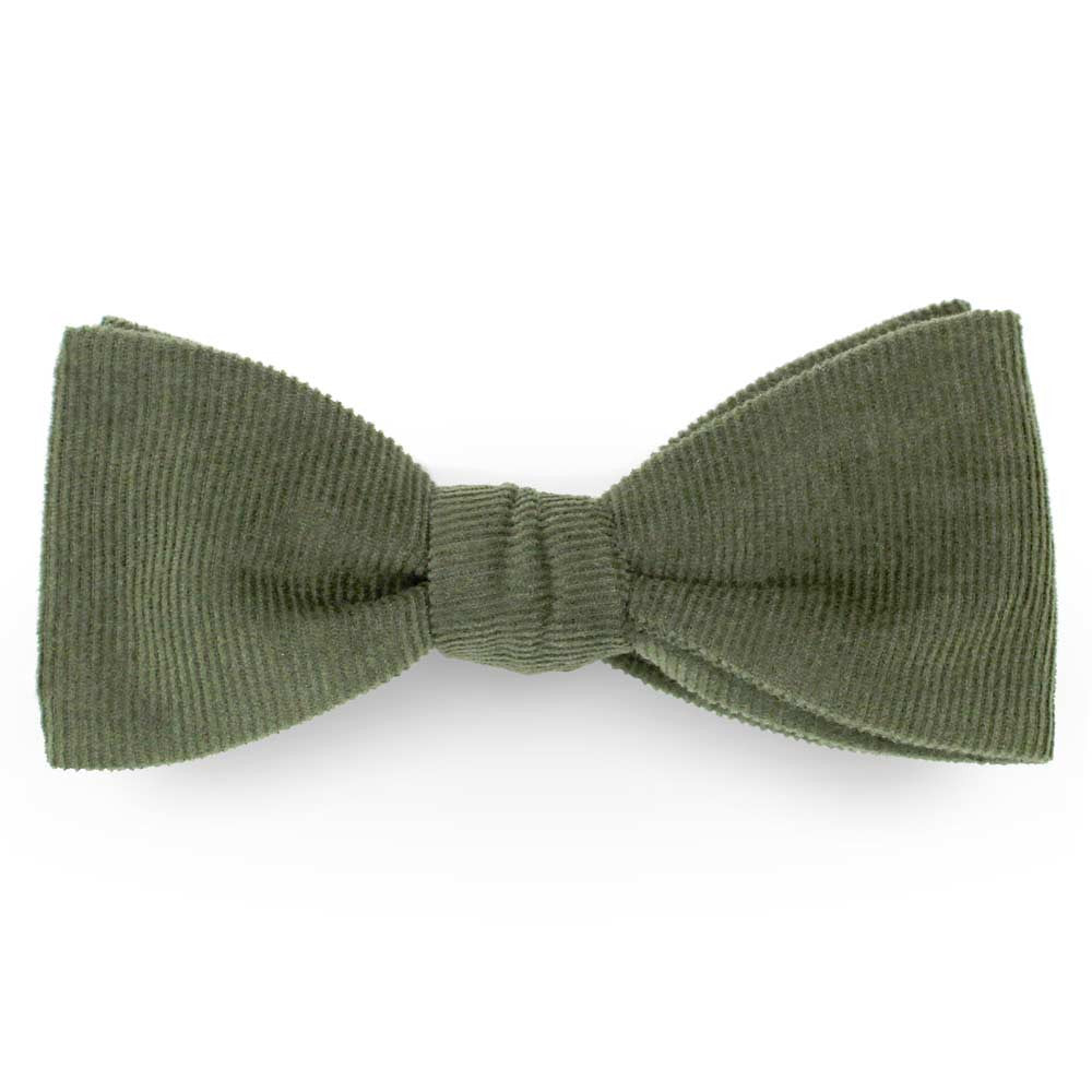 Noeud papillon vert kaki en velours
