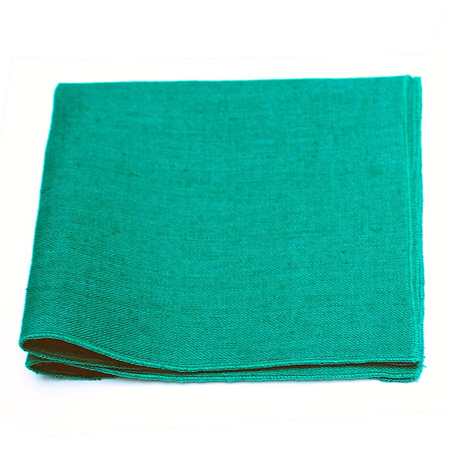 Pochette de costume vert sapin uni en lin