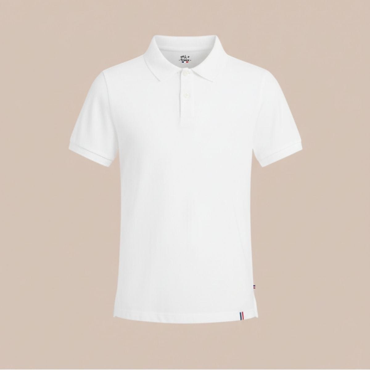 Polo blanc homme