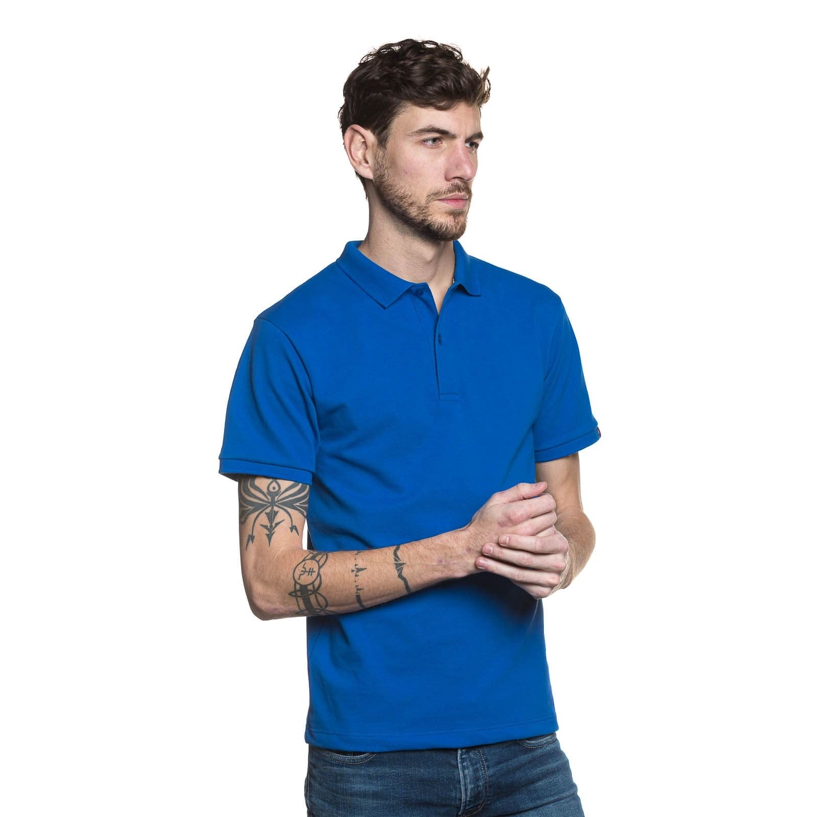 polo pour homme à manche courte bleu