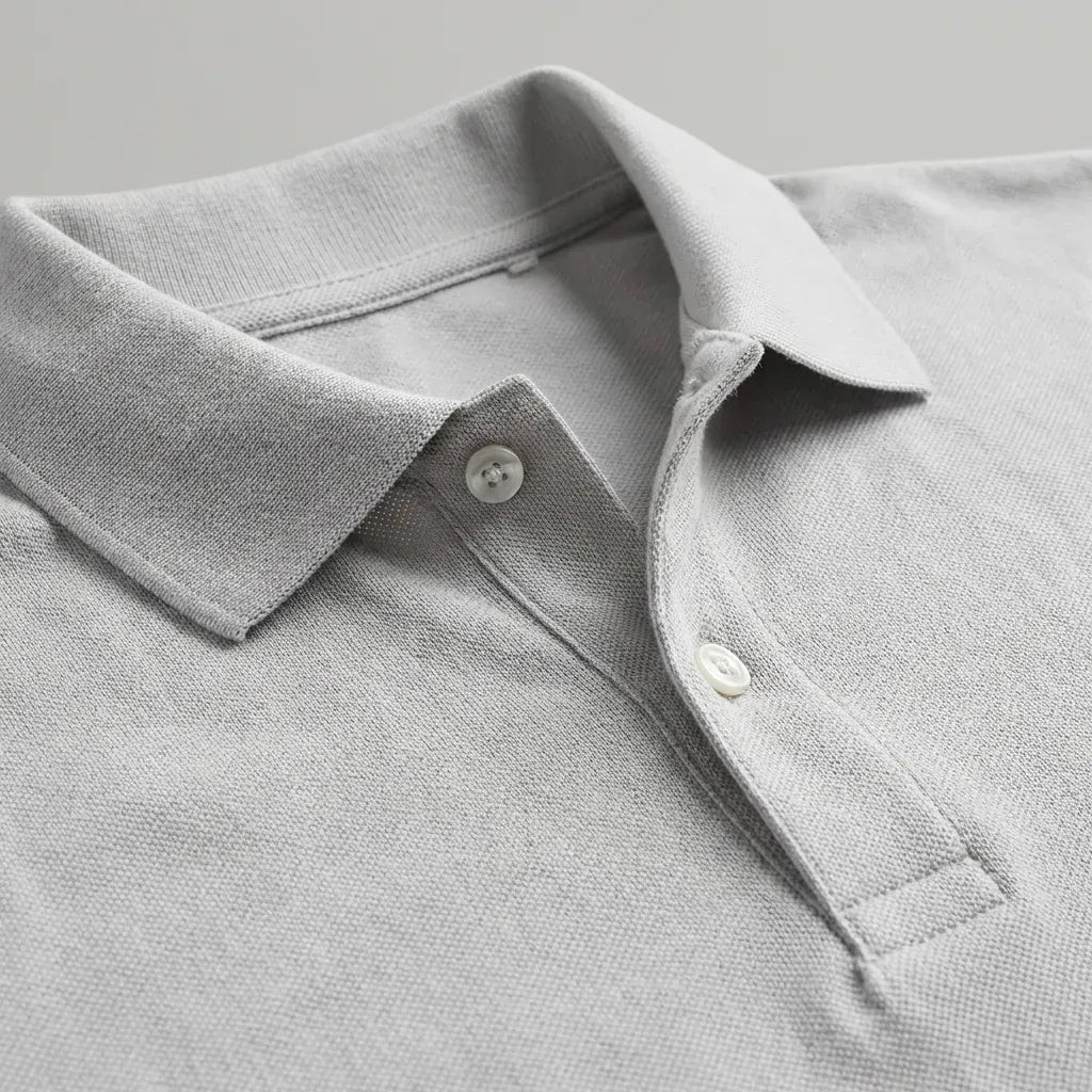 Polo gris clair homme | Coton bio - Polo