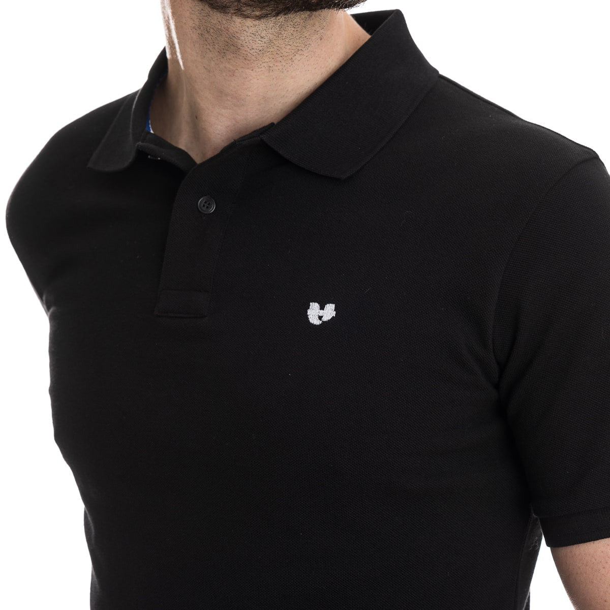 polo français pour homme noir à manches courtes