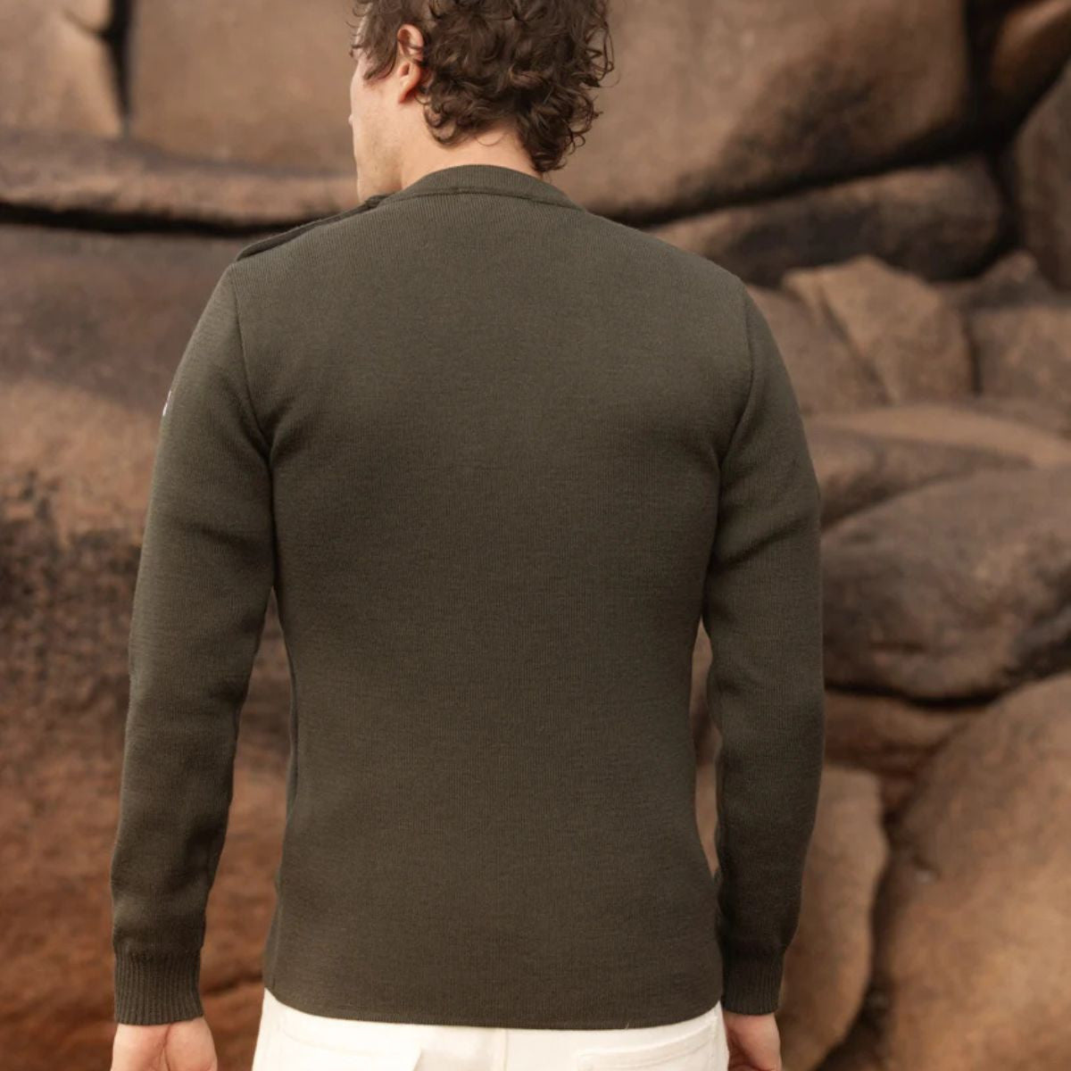 Pull marin homme kaki