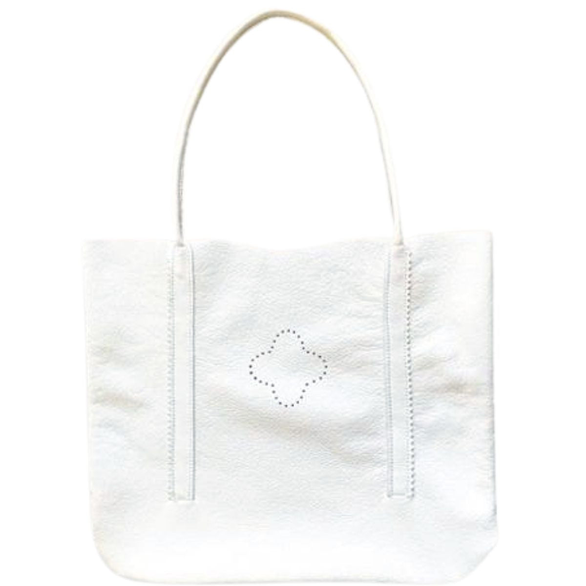 Sac cabas en cuir blanc pour femme