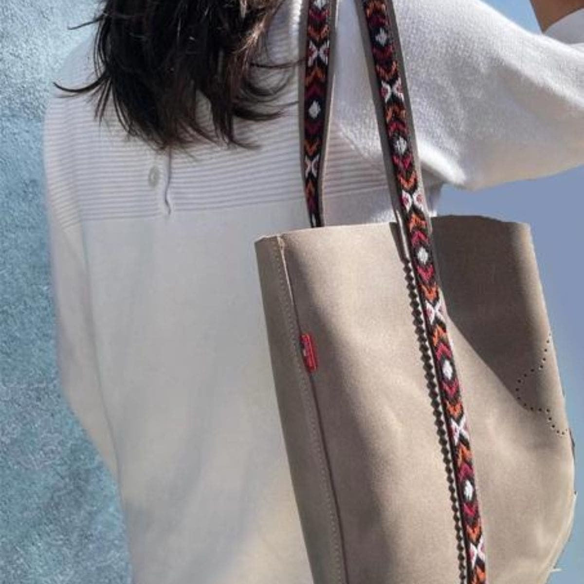 Sac cabas cuir taupe