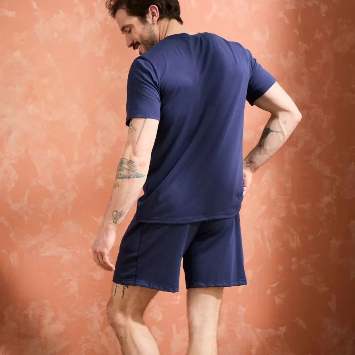 Short coton Homme Marine