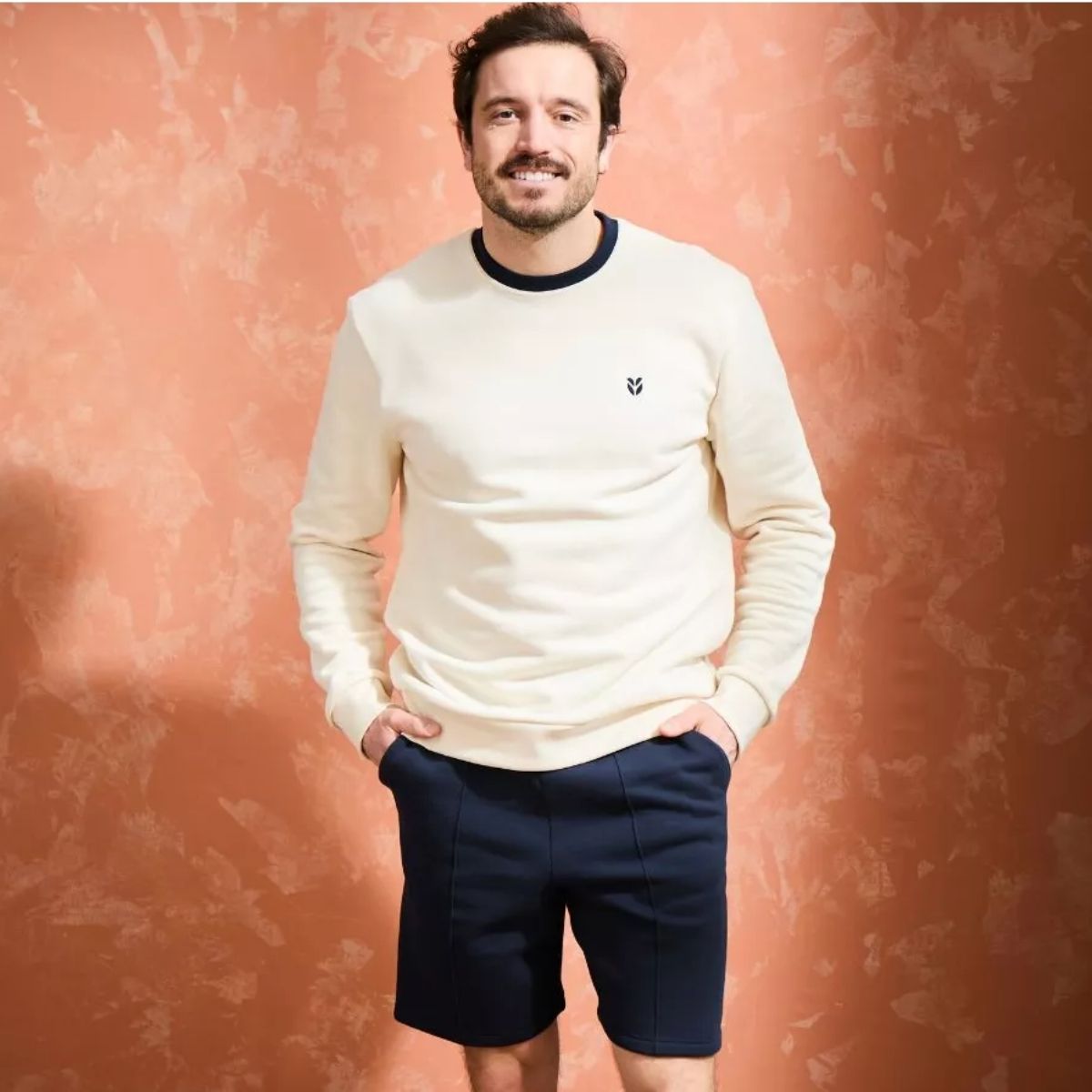 Short molleton Homme Marine