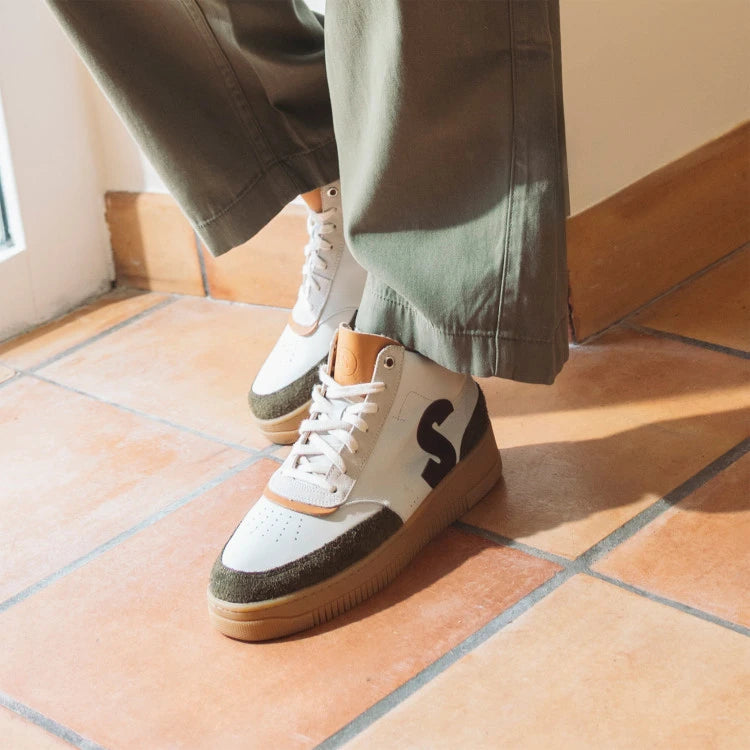 Basket française Sureau Crème Marron Kaki