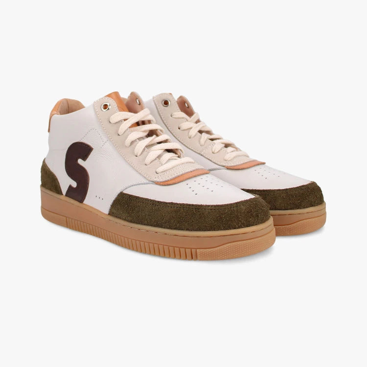 Basket française Sureau Crème Marron Kaki
