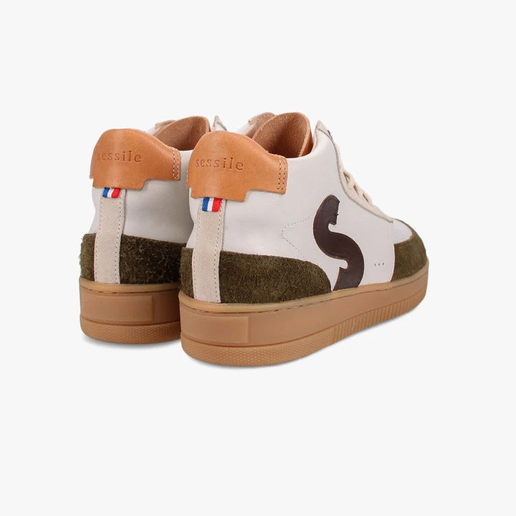 Basket française Sureau Crème Marron Kaki