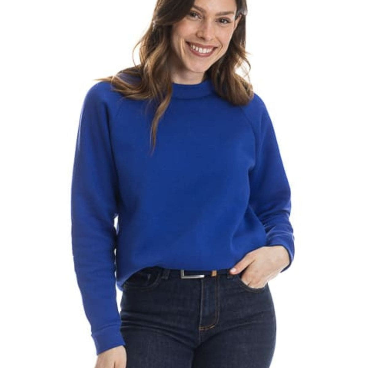 Sweat bleu électrique pour femme  sans capuche