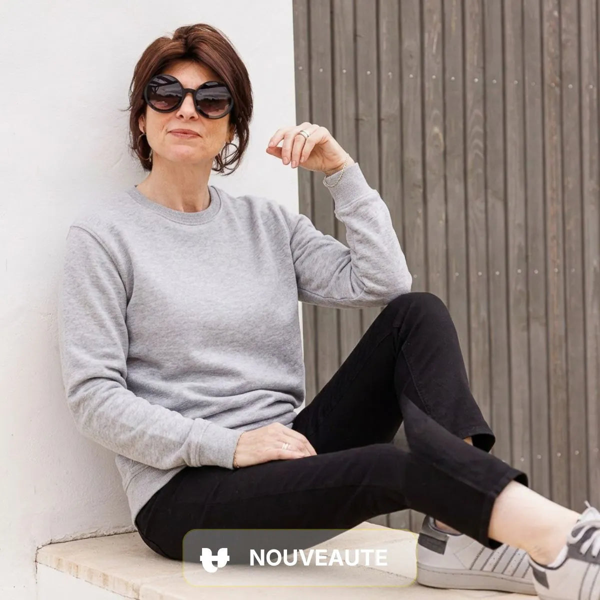 Sweat sans capuche gris femme PALABA