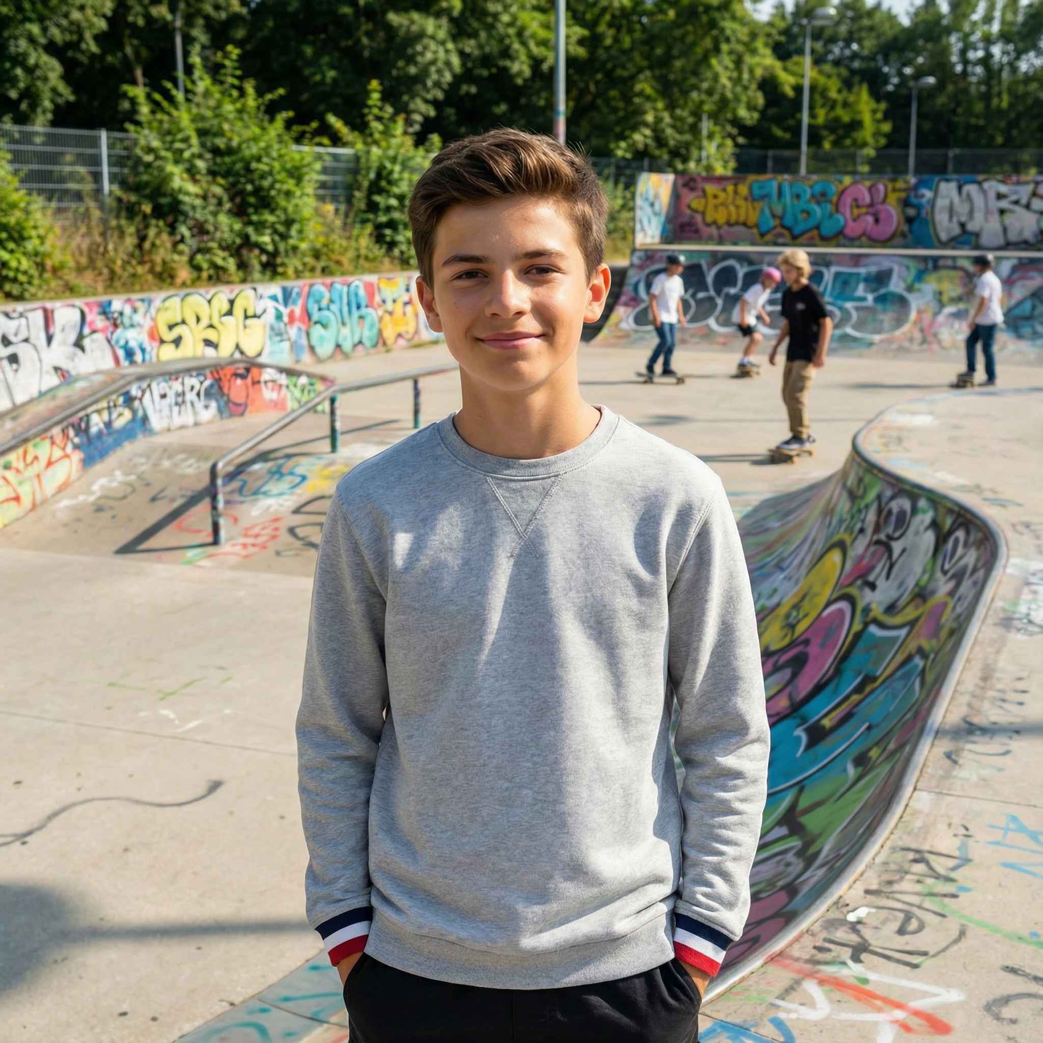 sweat pour garçon GRIS fabriqué en France