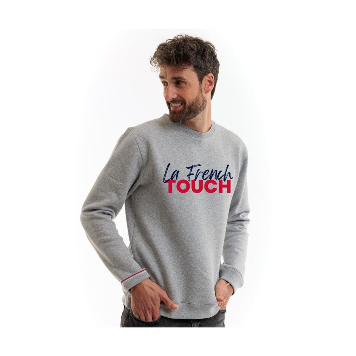 Sweat homme sans capuche gris