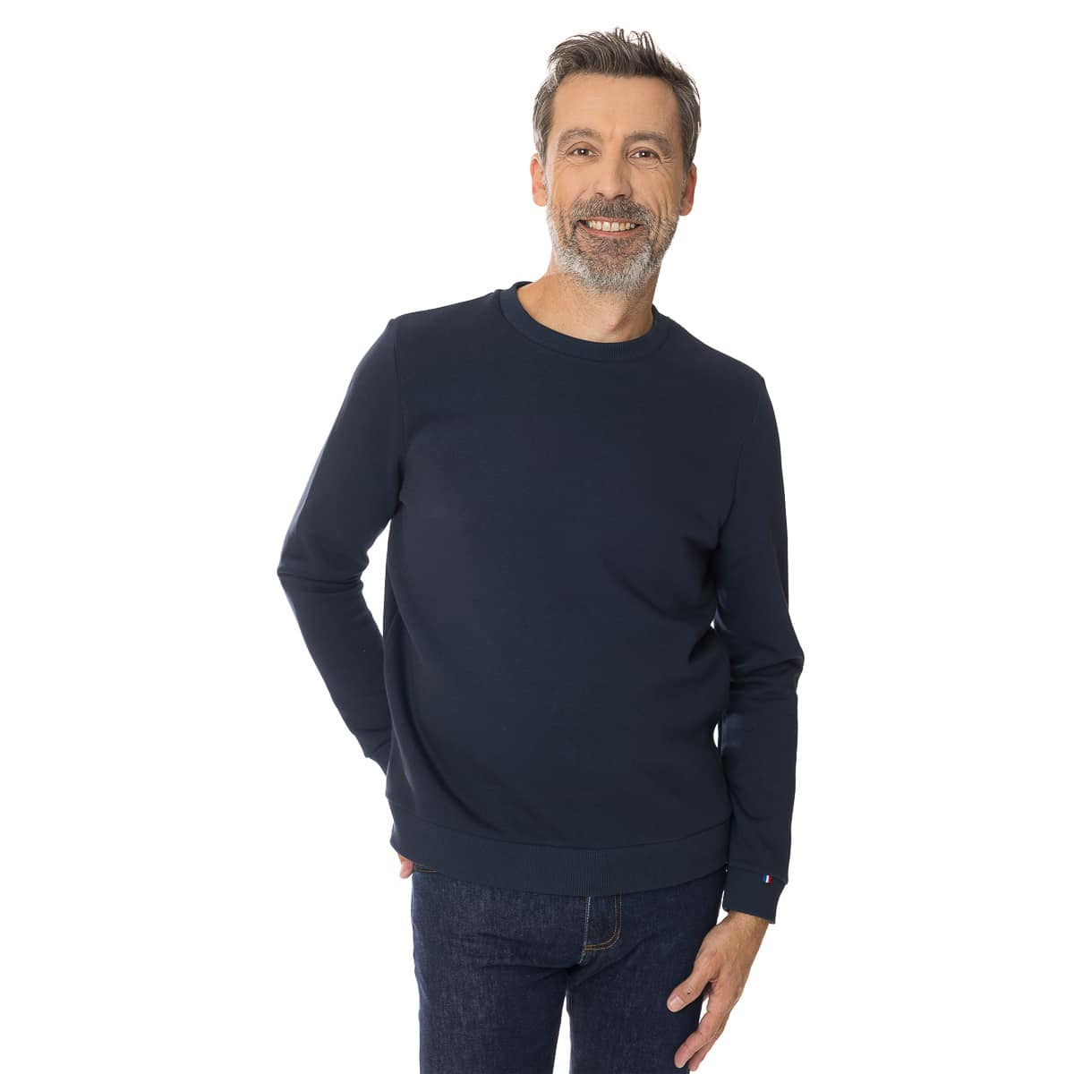 Sweat homme sans capuche Bleu Marine