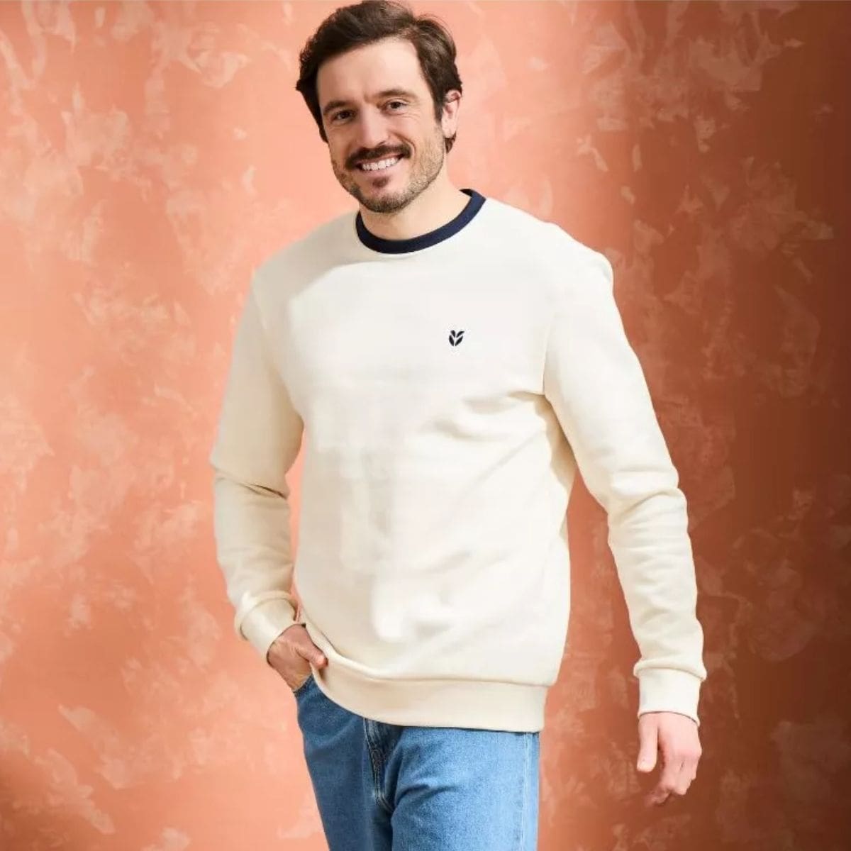 Sweat Homme sans capuche - Ecru