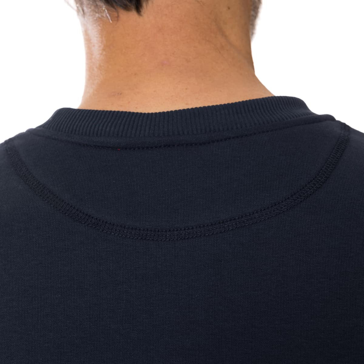 Sweat homme sans capuche bleu marine en coton