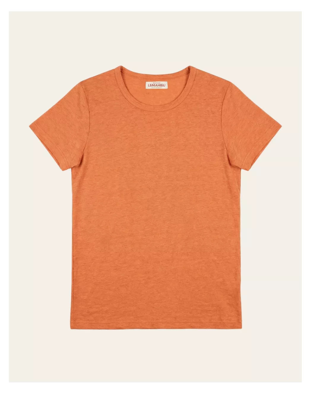 T-shirt en lin femme Orange Mandarine